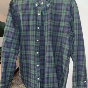 J. Crew Blue and Green Plaid Button Down Shirt